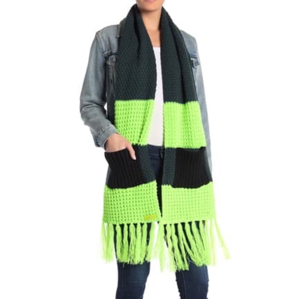 Steve Madden Neon Hot Pink Colorblock Stripe Patch